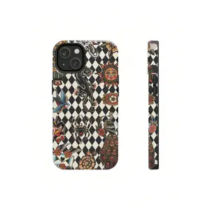 1pc Retro Tattoo Print Phone Case, Magical Phone Cover, Vintage Design Case For IPhone,Suitable For IPhone  17 Pro Max Plus Air/16/15/14/13/12/11