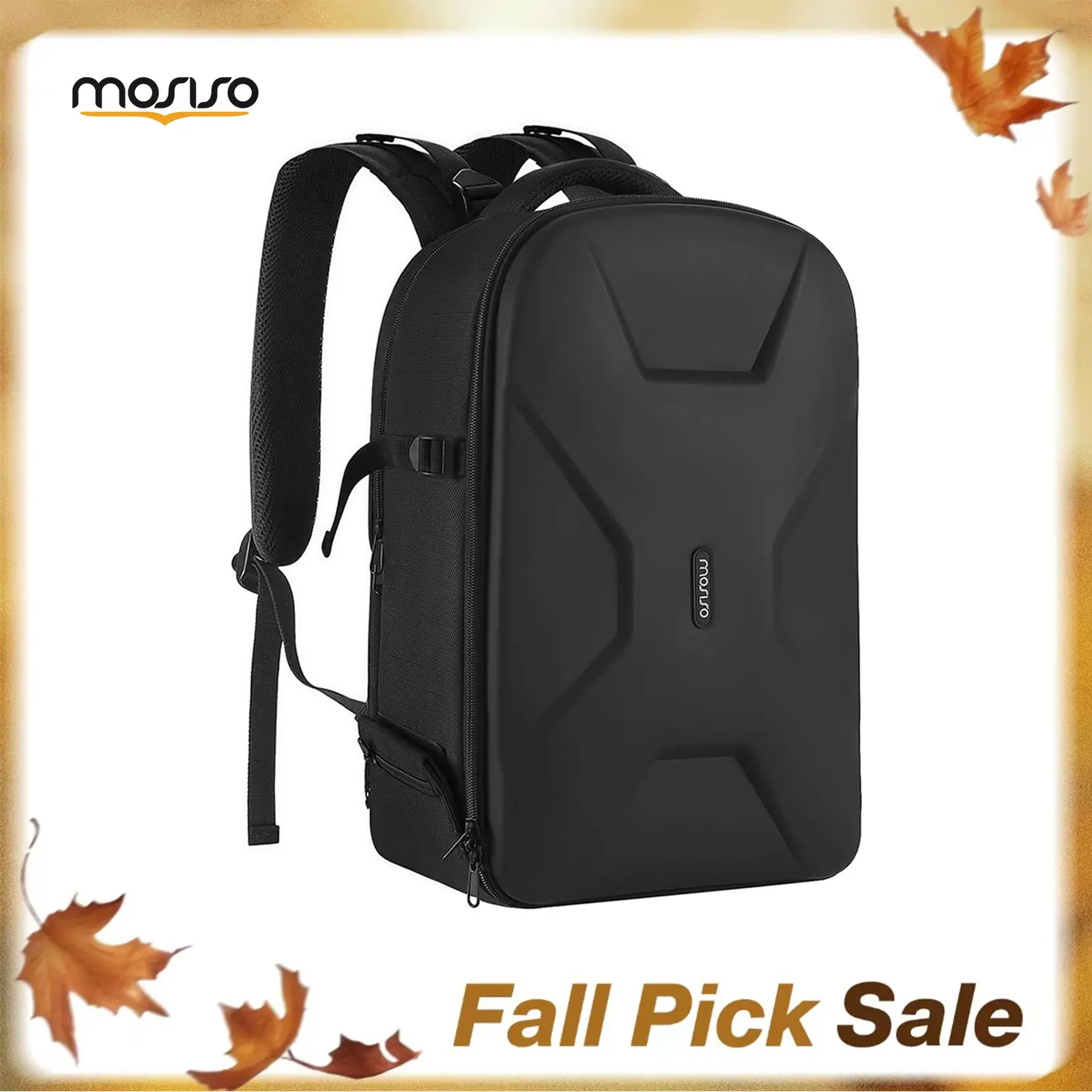 MOSISO Waterproof Camera Backpack, DSLR/SLR/Mirrorless Photography Bag 15–16 inch Hardshell Case with Tripod Holder & Laptop Compartment, for Men & Women, Travel/Hiking/City Photography, Outdoor Adventure,Compatible with Canon/Nikon/Sony Smartphone Black,