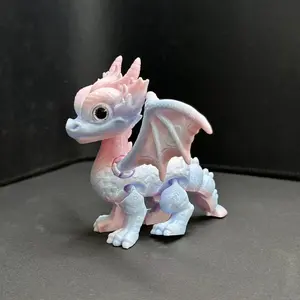3D Printed Western Dragon Small Flying Dragon Jointed Wings Moving Toy Figure Model, Collectible Decorative Item, Unique Gift Idea