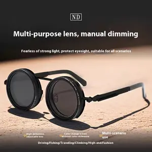 Vintage TikTok Famous 9-Level Adjustable Polarized Sunglasses Unisex Anti-Glare 100% UV Protection for Outdoor Activities