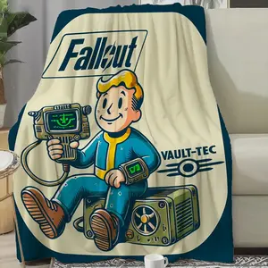 Fallout" Classic Character Retro Poster Print Flannel Blanket, Perfect Gift for Family Parties, Exquisite Design + Soft Touch, Ideal for Bedroom & Guest Room Decor, Great for Gifting on Christmas, Valentine's Day, Weddings, Birthdays, and Holidays