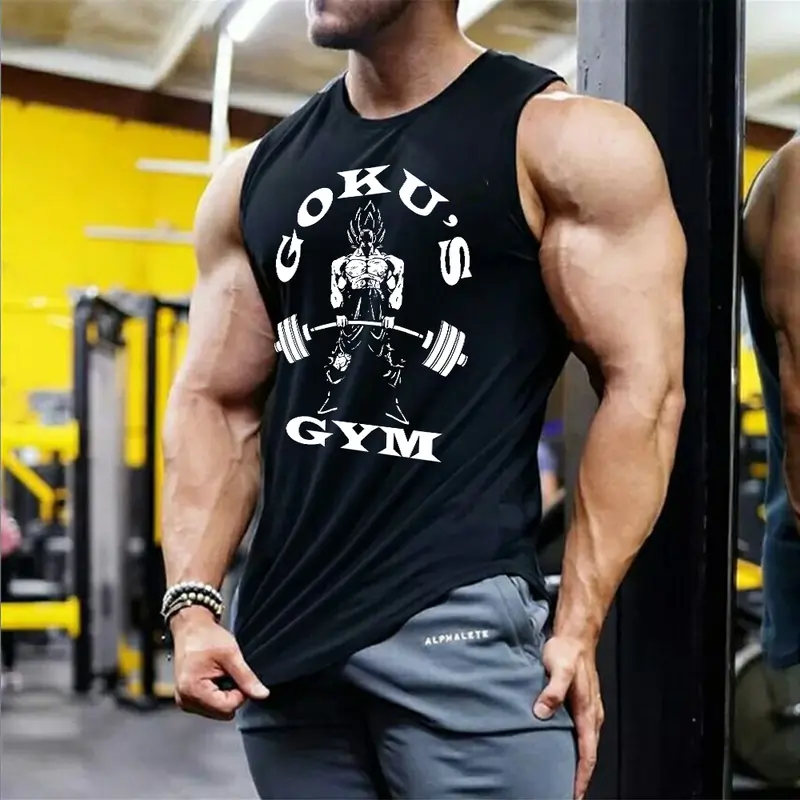 Dragon Ball DBZ Saiyan Unisex Summer outfits men streetwear 80s 90s graphic tees cotton Anime tank tops men gifts