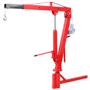 DONEXT High Visibility Hitch-Mounted Hydraulic PWC Dock Jib Engine Hoist Crane, 500Lb Capacity, 2" Lift for Pickup Trucks, Red, Hitch Mount