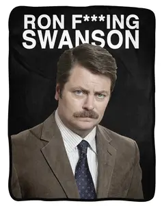 Parks And Recreation Ron F-ing Swanson Super Soft Fleece Throw Blanket