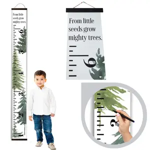 "From Little Seeds Grow Mighty Trees" Canvas Growth Chart Sign Height Ruler 6ft