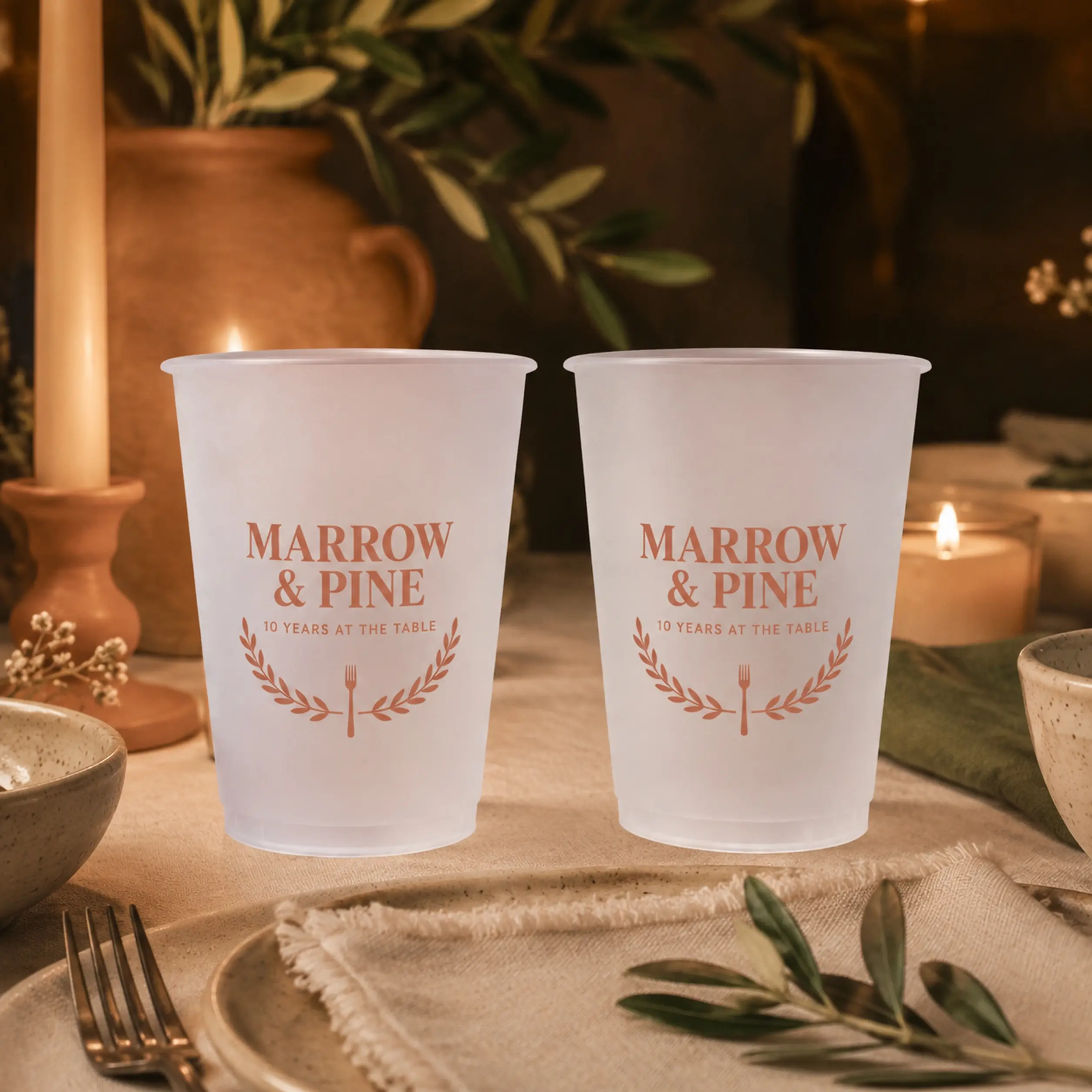 [Made-to-Order] Custom Restaurant Chef Table Cups, Personalized Anniversary Dinner Drinkware