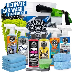 Chemical Guys 3-Car Wash Kit Bundle - Automotive Car Care Set with Wash Supplies, Microfiber Towels, Interior Cleaners, Exterior Cleaners, Wax Shine for Home & On-the-Go Use