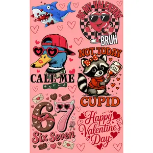 Valentine’s Day Gang Sheet 22"x36" Vibrant Press-Ready Designs for Kids Adults Couples Fun Adorable Sassy Playful Patterns