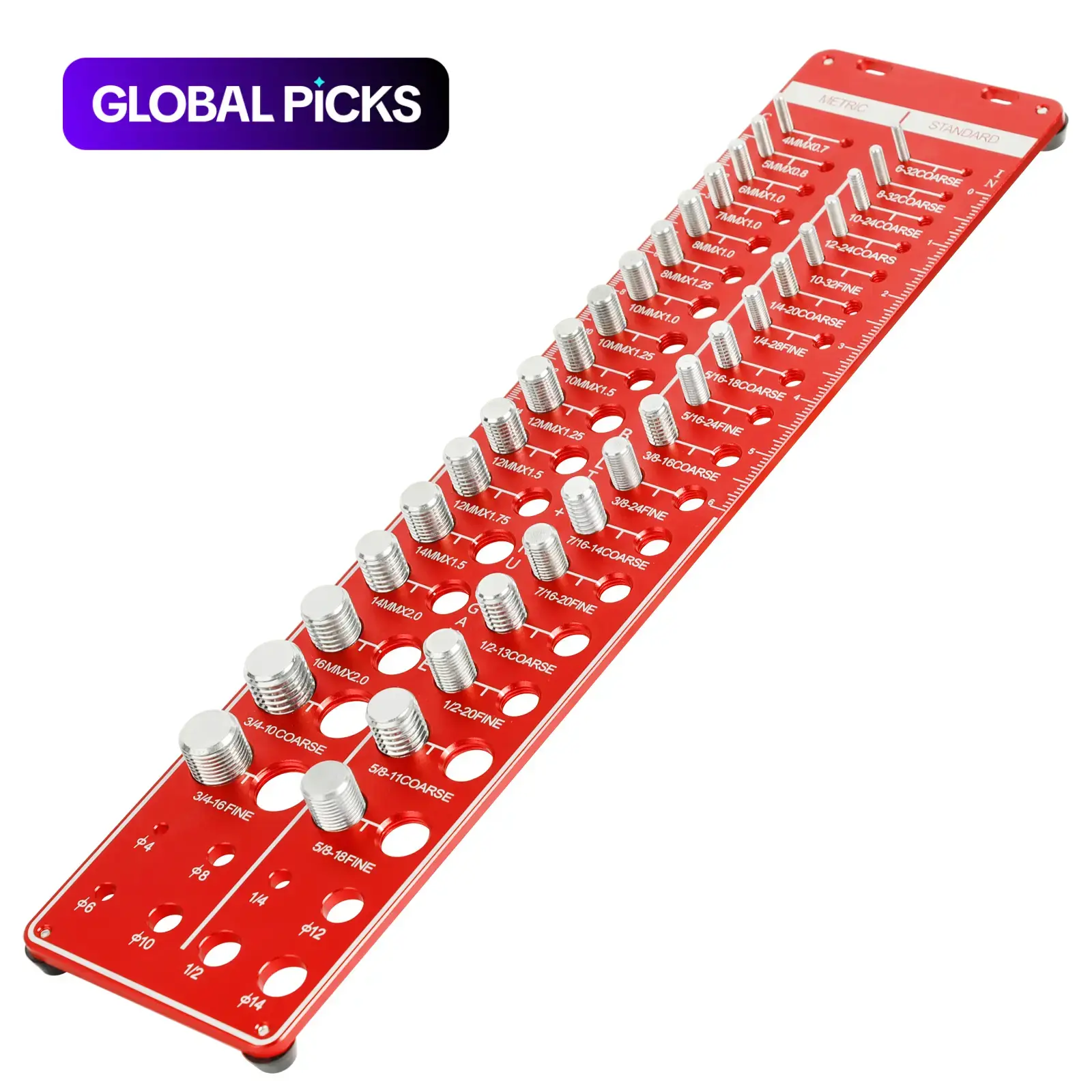 34-Hole Thread Checker, Nut and Bolt Thread Gauge, Metal Identification Gauge for Bolt Sizes and Threads #GLOBAL PICKS