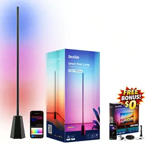 [Buy One Get One Free]DeckTok Corner Floor Lamp, RGBWW Smart Floor Lamp pro, Upgraded 1500lm, 16 Million Colors, Music Sync,2700-6500K, LED Corner Lamp with Alexa & Google Compatible, Led Floor Lamps for Living Room Bedroom Gaming