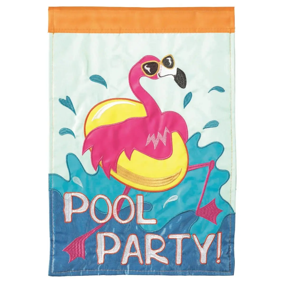 Dicksons M001139 Affordable Double Applique Pool Party Banner - 29x42 in, 360-denier nylon, Double-thickness, Durable, High color fastness Polyester Large Festive Backdrop