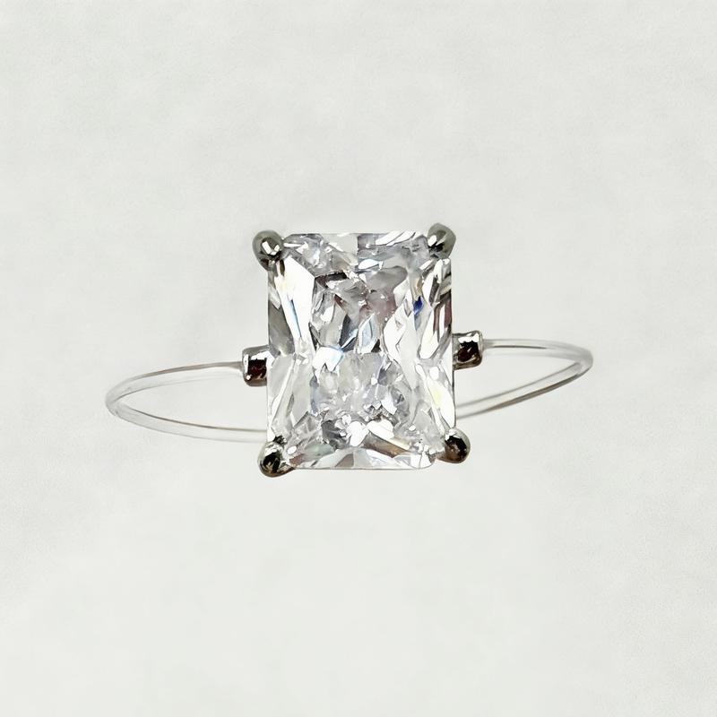 Invisible Glow Ring, 3CT Radiant Cut Floating Solitaire Ring,Affordable Luxury Engagement Ring