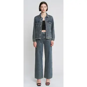 Super High Studded Wide Leg Jeans