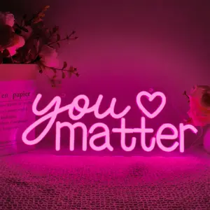 You Matter Neon Sign, Positive Neon Sign, Therapy Office Decor, Encouraging Light, Psychology Wall Art, Wellness Space Decor, Gift For Her, LED Neon Lights, LED Light Letters, Led Decoration
