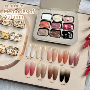 Dld Colorable Gel Nail Art Kit, 9 Colors My Roland Series, Mini 9-Color Nail Polish Set, Perfect for Beginners, Ideal Gift for Girls