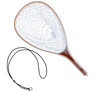 GARVEE Fly Fishing Net, Soft Mesh Trout with Handle, Catch and Release Landing for Freshwater, Saltwater, Gift for Anglers & Fly Fishing Enthusiasts, Soft Rubber Mesh