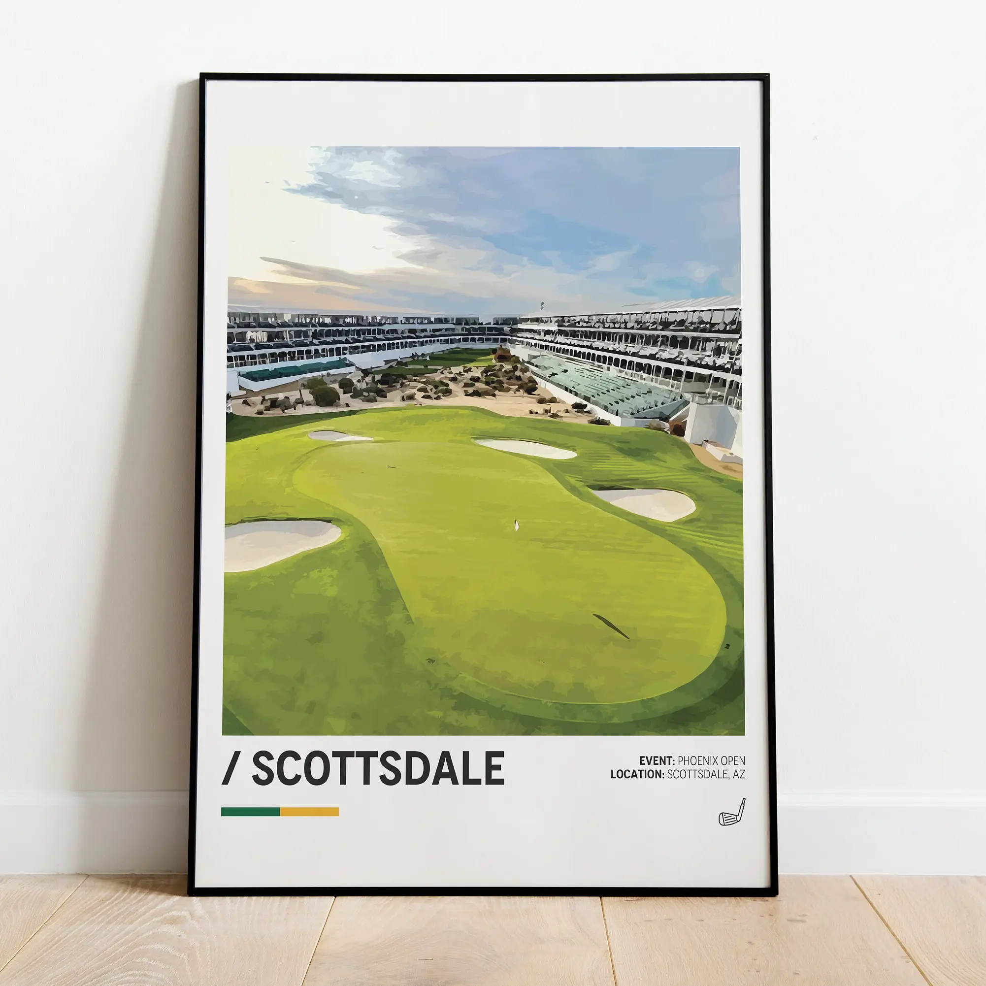 TPC Scottsdale Poster WM Phoenix Open Minimalist Sports Golf Wall Art Unframed Decor Room Artistic Decoration Waterproof Ornaments Museum-Quality Canvas Art