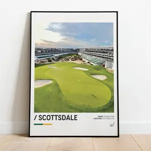 TPC Scottsdale Poster, WM Phoenix Open Poster, Minimalist Sports Poster, Golf Wall Art, unframed, Decor Room Artistic Decoration Photo
