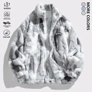 Autumn and Winter Men's Fuzzy Plush Fleece Jacket Furry Stand Collar Coat with Smooth Zipper for Daily Outings and Commuting Comfortable and Stylish Menswear Tops Casual Long Sleeve western clothing