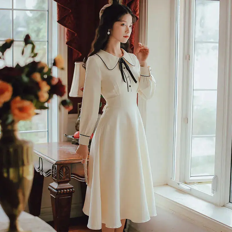 green emerald velvet dress Kathy Peter Pan Collar V-neck Midi Dress main image 1