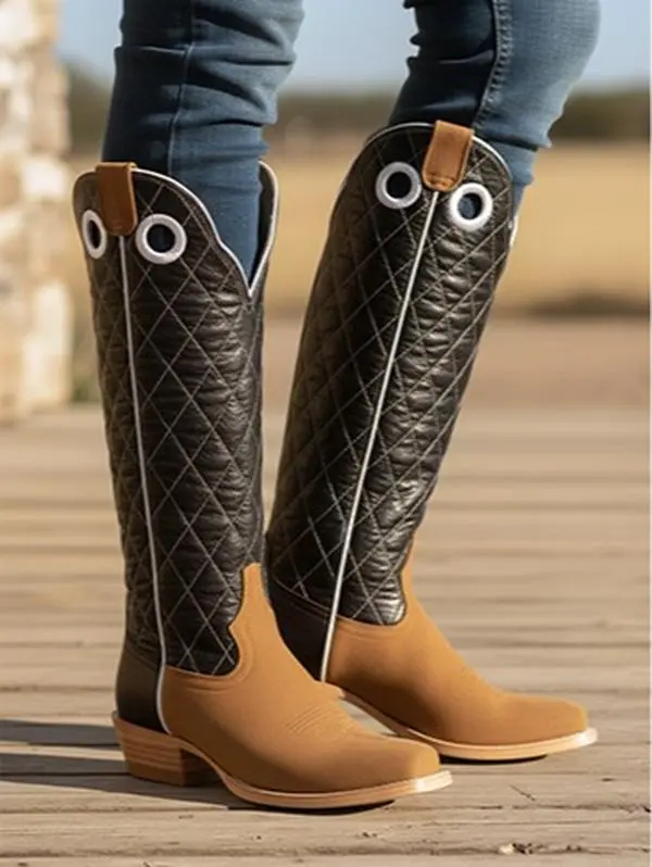 Hondo Boots 1758 Maple Rough-out Crazy Horse 16″ Brown Volcano Top Toe 12