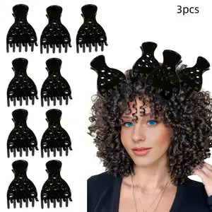 3pcs Hair Volume Clips, Curl Root Clips and Thick Claw Clips, Elastic Curly Hairstyling Accessories, Natural Lift No-Trace Hair Clips
