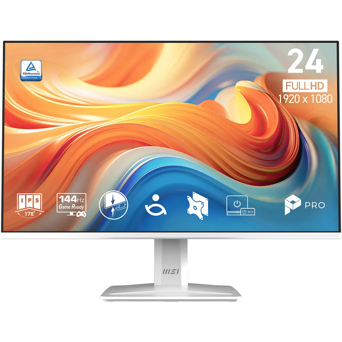 MSI PRO MP243W E14 23.8" 16:9 Full HD 144Hz IPS LCD HDR Monitor, White