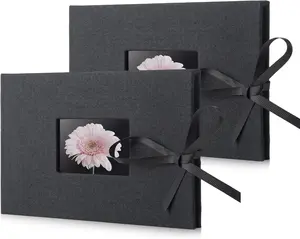 Small Photo Album 4x6 2 Pack Each Picture Album Holds 24 Horizontal Photos Linen Cover Picture Photo Book with Front Window