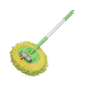 Car Wash Brush Cleaning Mop Detachable Broom Adjustable Long Handle Rotatable Brush Car Cleaning Accessories Green