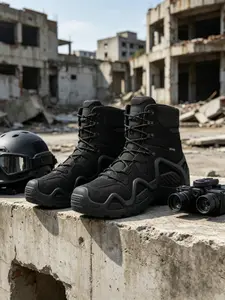 Men's High Top Hiking Boots Sawtooth Outsole Mecha Style Anti-Collision Toe Cap Breathable Mesh Lining Non-Slip Wear-Resistant Stable Support Outdoor Daily Boots