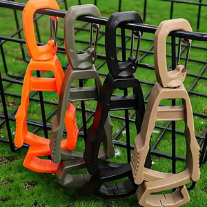 4pcs Black ABS Multifunctional Molle Bag Hook Clips, Outdoor Hiking Camping Hunting Accessories, for Holding Gloves Bottles Keys Hats
