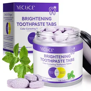 Yecuce Toothpaste Tablets 150pcs, Nano Hydroxyapatite, Coconut, Peppermint Flavor, Fluoride-Free, Fresh Breath, Reduces Sensitive Teeth