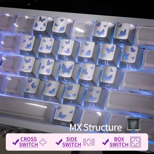 DigAura FlutterBloom OEM Profile IMD-Tech diy Keycaps 21-Key（only keycap, not include a keyboard）