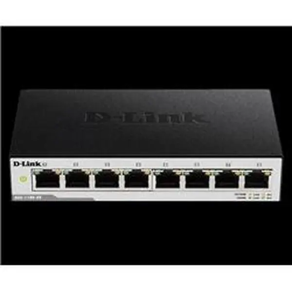 D-Link DGS-1100-08V2 Compact Form Smart Managed Gigabit Switch, 8-Port Multi-Port Network Switches & PoE, Gigabit Network-Supporting Device for Retail Users
