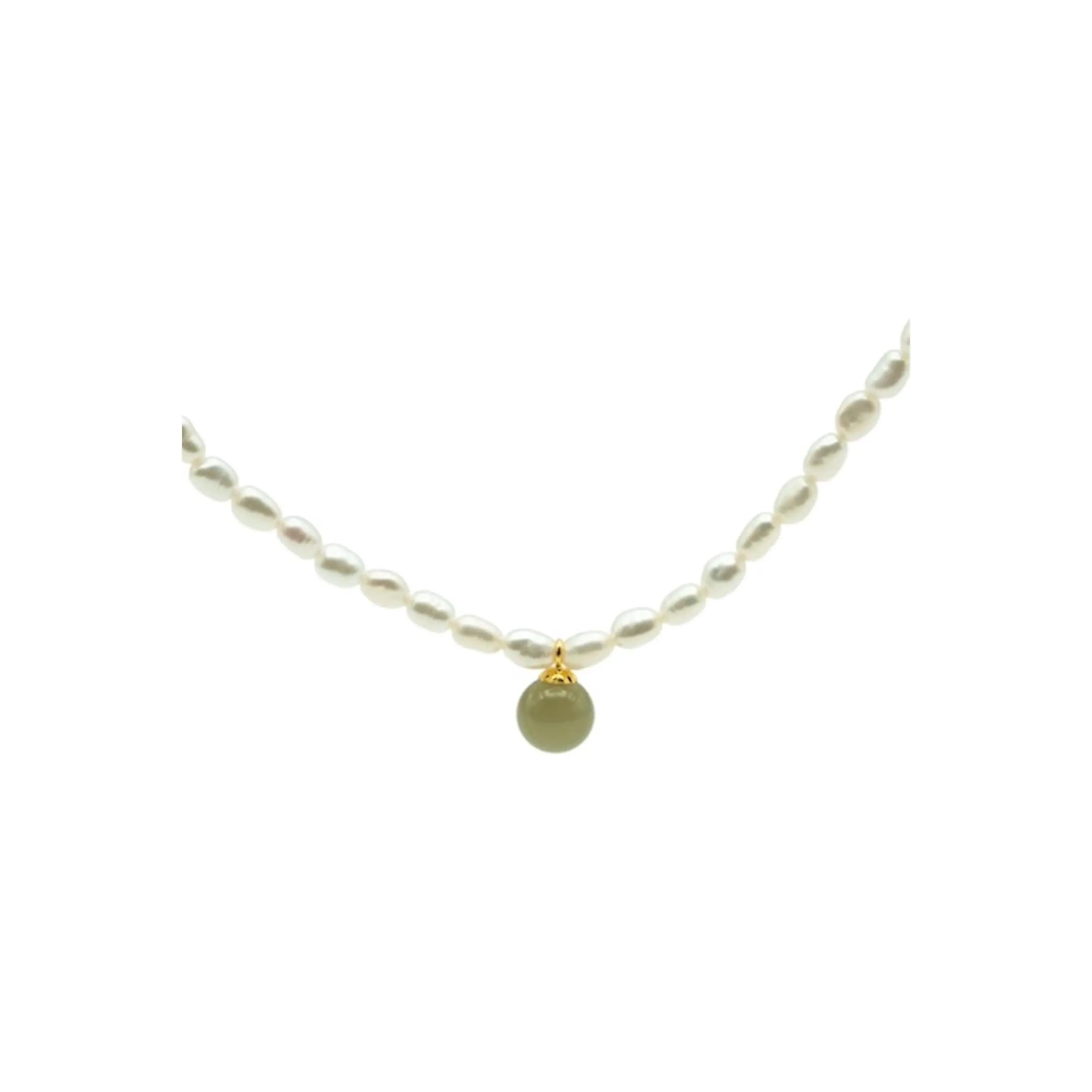 Belle — Pearl and Green Jade Choker
