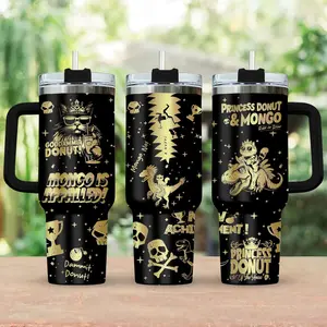 Princess Donut And Mongo Engraved Tumbler, Dungeon Crawler Carl Fan 40oz Tumbler, Fantasy Book Inspired Drinkware, Gamer Novel Gift