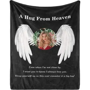 Personalized Memorial Blanket in Loving Memory for Loved Ones Lost, Custom Gift for Loss of Dad Mom, Bereavement Sympathy,Cozy All Seazon Blanket