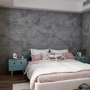 16"*354" Grey Blue Concrete Contact Paper 3D Extra Thick Faux Cement Concrete Wallpaper Peel and Stick Vinyl Textured Removable Adhesive Sticky Wall Tile Sticker for Kitchen Countertop Gym Bathroom Bedroom Design Decorative Modern Interior
