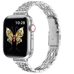 Stainless Steel Watch Band, Fashion Watch Band Compatible with iWatch 38mm 40mm 41mm 42mm 44mm 45mm 49mm, Watch Band for iWatch 9/8/7/6/5/4/3/2/1/SE/SE2 Series