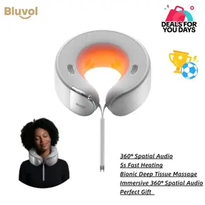 【SummerFinds】Bluvol Nest 10 Ultra Immersive Heated Neck Massager, Therapist-Style Deep Tissue Pain Relief, 360° Spatial Audio, Cordless Massager for TV Watching, Gaming, Office Work, Birthday Gift,Father'sdaygifts, Summerwins