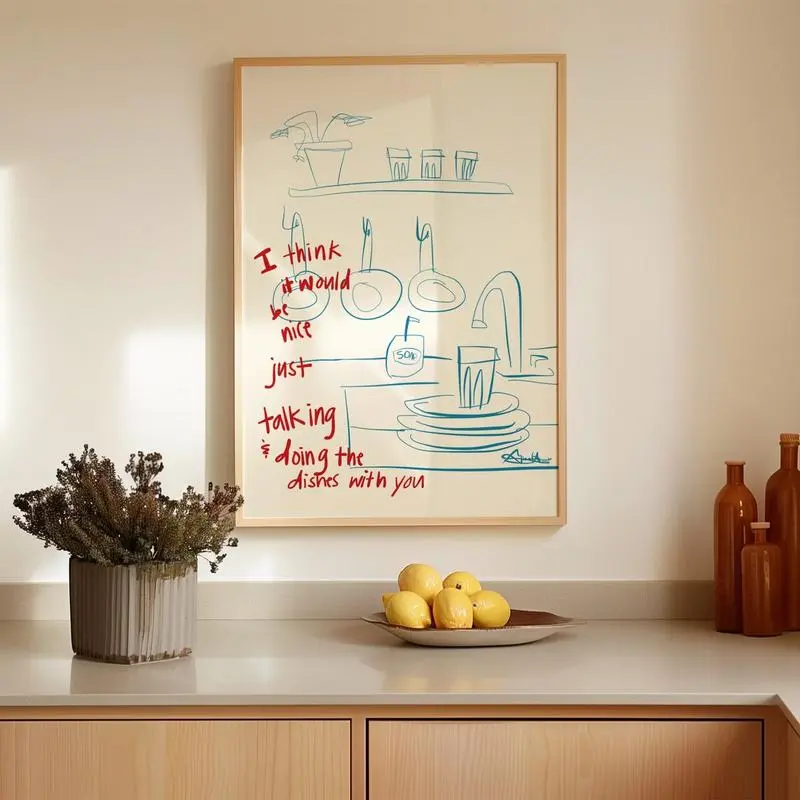 It Would Be Nice Art Print, Retro Kitchen Poster, Mid Century Modern Wall Art, Gallery Wall Print, Decor Room Photo Ornaments Decoration Artistic