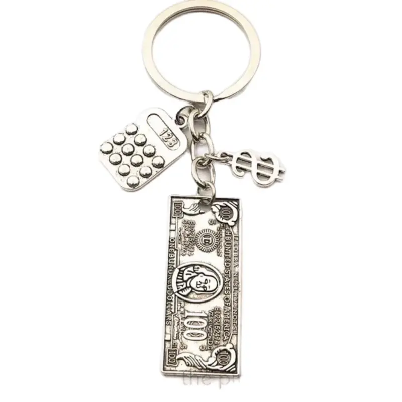 Banker Accountant Keychain - Great Gift for Your Favorite Accountant Featuring Calculator & Dollar Bill Charms
