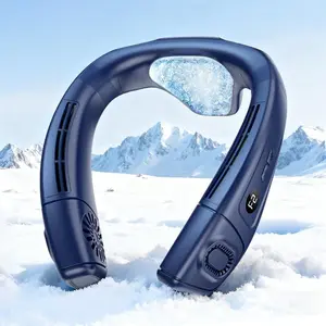 Air Conditioner Fan  Cooling with Cooling Plate, Bladeless, 8000mAh Operated Wearable Rechargeable  Fan, 3 Cooling Level&3 Speeds Level for Hot Flashes, Travel, Gym