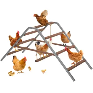 [5-year warranty] PETSFIT Chicken Roosting Bar-Solid Wood and Rustproof Iron Design, Chicken Perch with Swing for Healthy Poultry-Ideal for Backyard Coops, Farms, Easy to Assemble and Clean