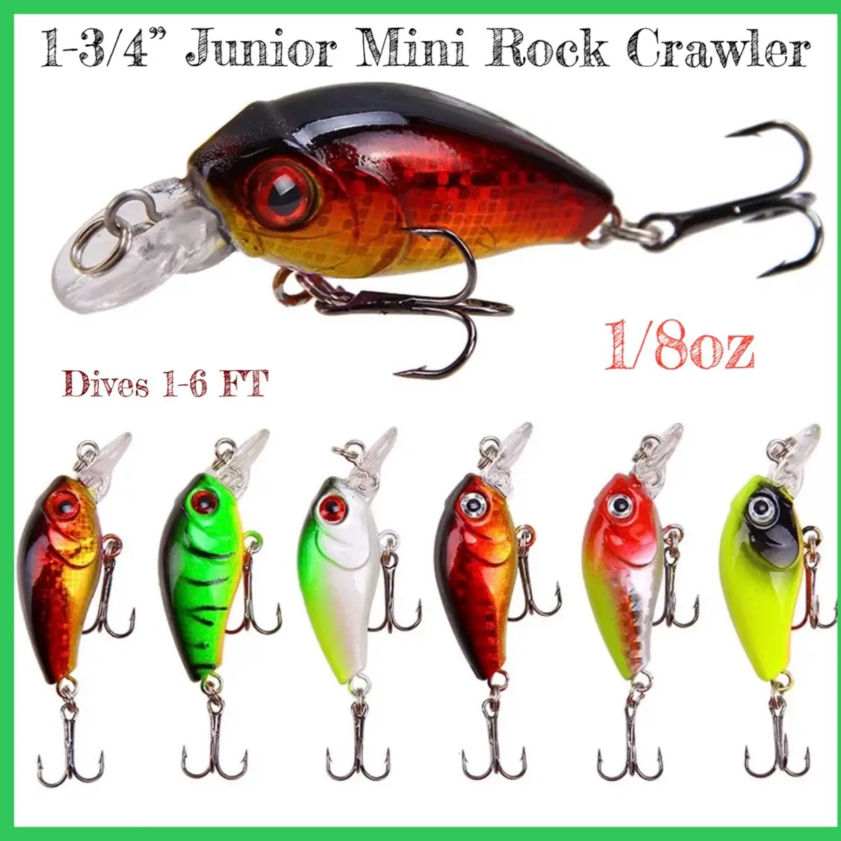 Junior Mini Rock Crawler Crank Baits - Fishing Lure Junior Mini Rock Crawler Crank Baits - Fishing Lure