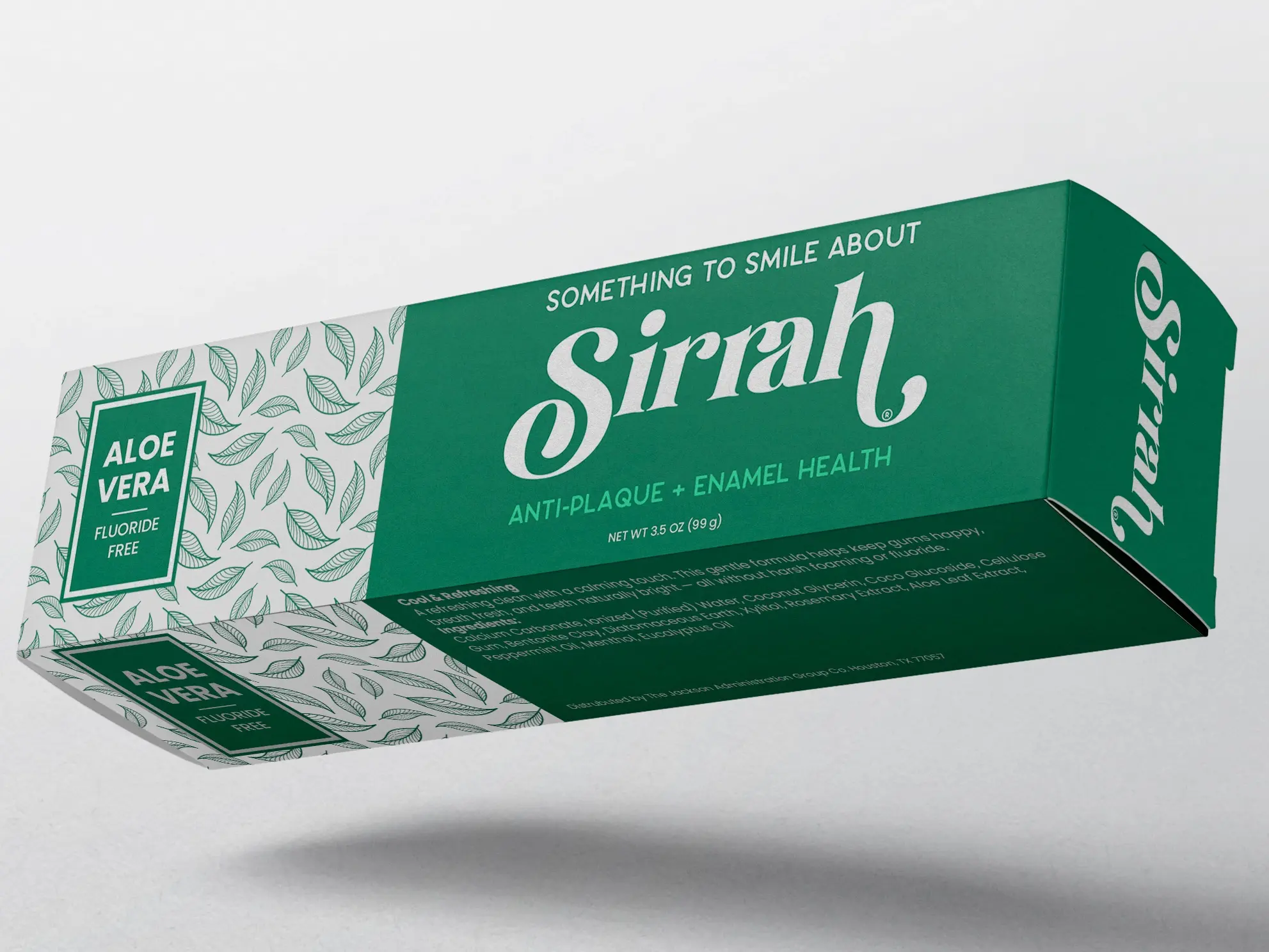 Sirrah Smiles Aloe Vera Toothpaste Fluoride-Free SLS-Free for Sensitive Teeth 3.5 oz Anti-Plaque Enamel Health