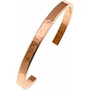 Hammered Copper Cuff Bracelet - Lightweight -  Uncoated Solid Copper