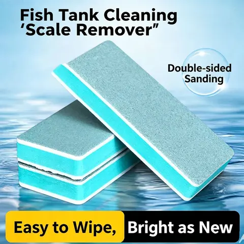6-Pack Dual-Sided Aquarium Magic Eraser, Tank-Safe Multi-Use Cleaning Tool with Descaling Efficiency, Safe Glass Cleaner That Wipes Away Limescale for Fish Tanks, Mirrors & Windows, Limescale Removal, Mirror & Window Use