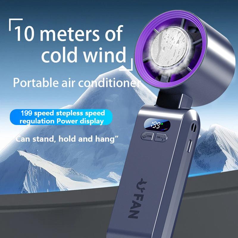 CoolHill Portable Handheld High Speed Fan, 199 Adjustable Level, Foldable Fan for Summer