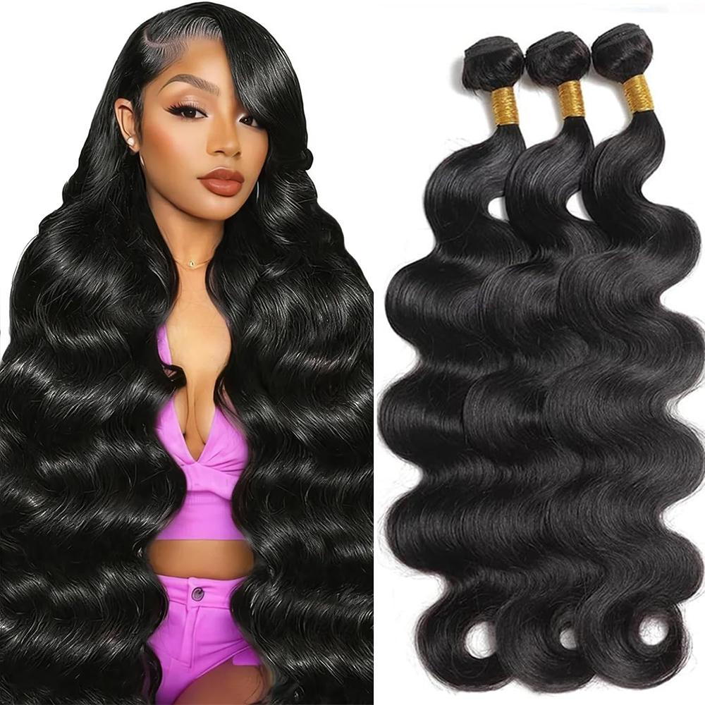 Ramiss 12A Brazilian Body Wave Straight Hair Bundles Human  display picture 1